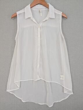 Truth NYC Blouse Top Sleeveless Cream Size Medium -0226E48